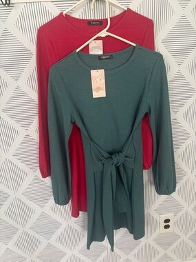 Casual Dress / Tunic Bundle (size small, teal and pink)